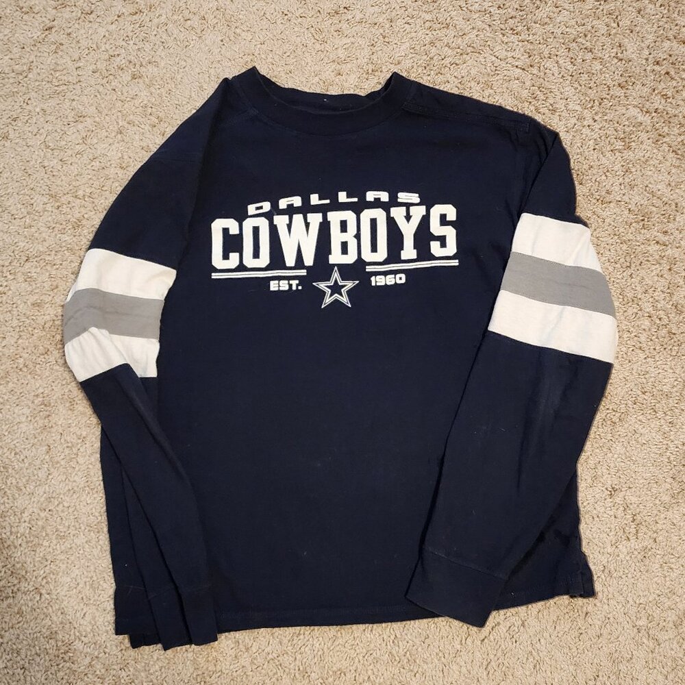 Dallas Cowboys Long Sleeve Shirt - Navy - Size Large - Authentic Dallas Cowboys